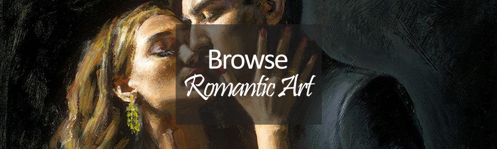 embracing man and woman - Romantic art prints limited edition and Originals