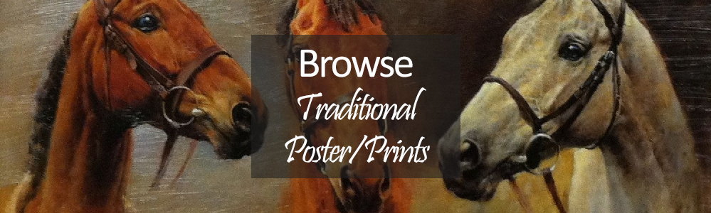 Traditional Open Edition Print - three horse heads